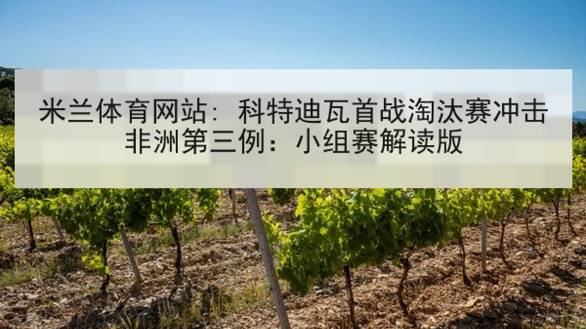 米兰体育网站: 科特迪瓦首战淘汰赛冲击非洲第三例：小组赛解读版