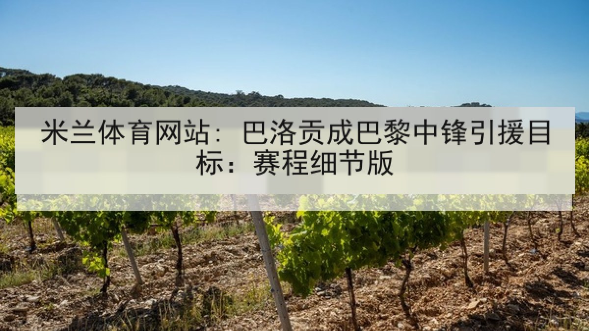 米兰体育网站: 巴洛贡成巴黎中锋引援目标:赛程细节版 米兰体育网站: 巴洛贡成巴黎中锋引援目标:赛程细节版