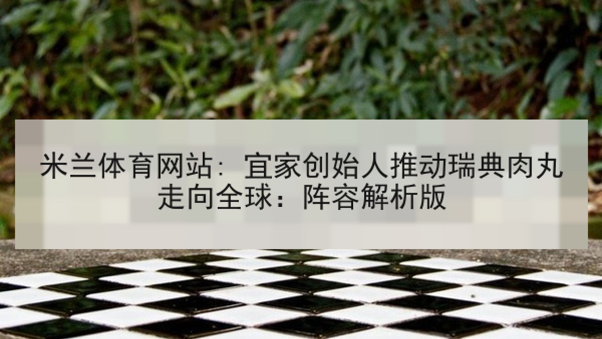 米兰体育网站: 宜家创始人推动瑞典肉丸走向全球：阵容解析版